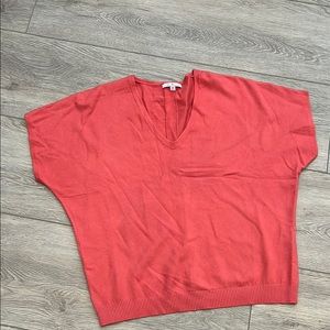 Women's V-Neck Sweater - Coral